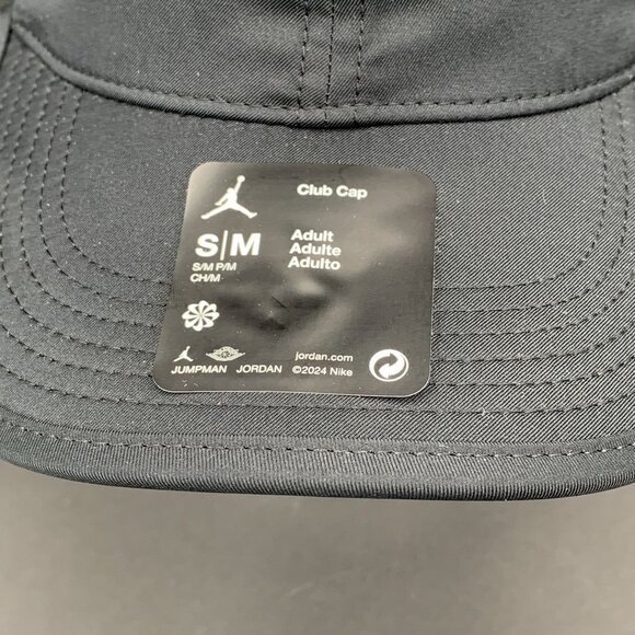 Nike Men's Air Jordan Dri-FIT Club Unstructured Curved Bill Cap Black Size S/M - Picture 3 of 12